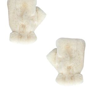 Faux Fur Cream Mittens